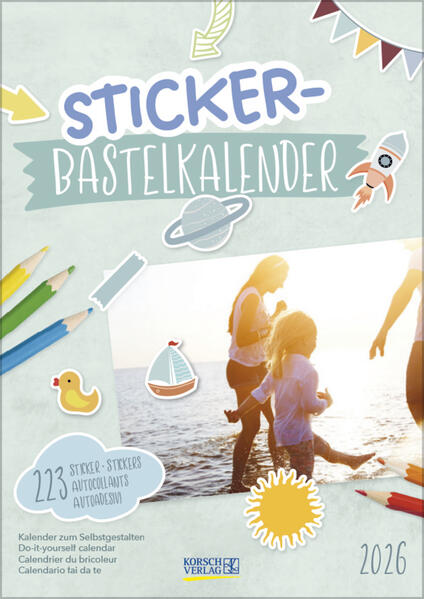 Produktbild: Foto-Malen-Basteln Bastelkalender mit Stickern 2026