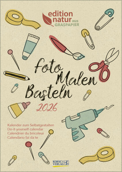 Produktbild: Foto-Malen-Basteln Bastelkalender A4 Graspapier 2026