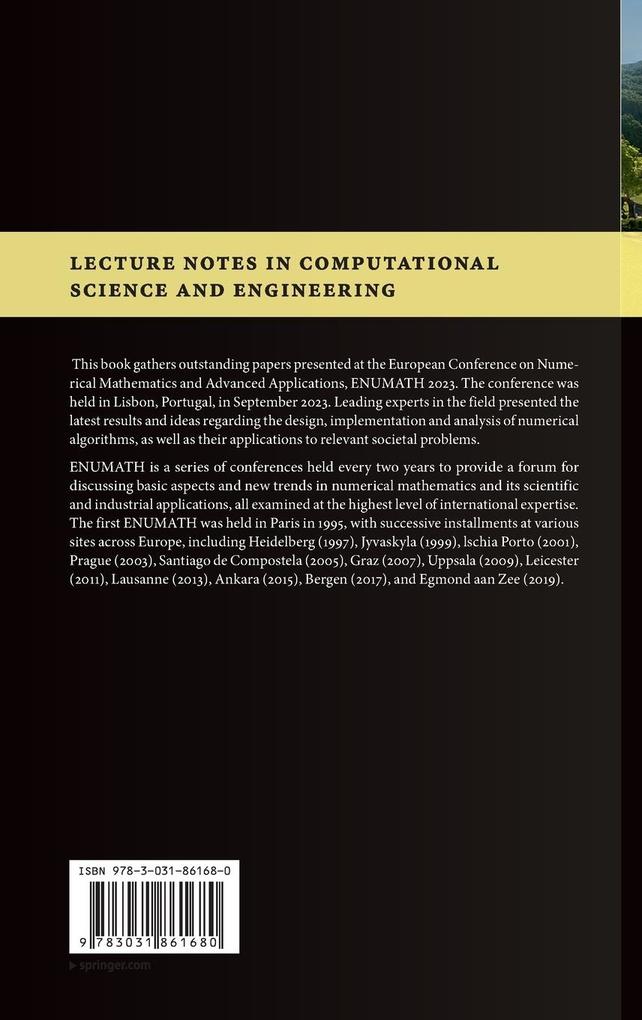 Weitere Ansicht: Numerical Mathematics and Advanced Applications ENUMATH 2023, Volume 2