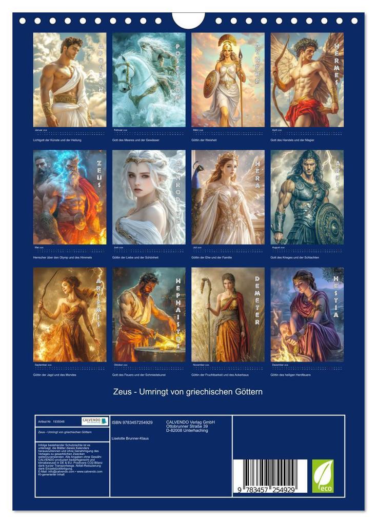Weitere Ansicht: Zeus - Umringt von griechischen Göttern (Wandkalender 2026 DIN A4 hoch), CALVENDO Monatskalender | Liselotte Brunner-Klaus, Calvendo