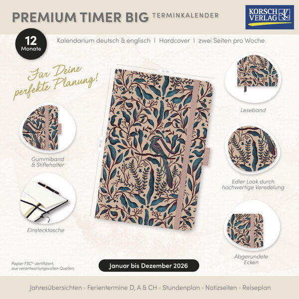 Weitere Ansicht: Premium Timer Big "Fantasievogel" 2026