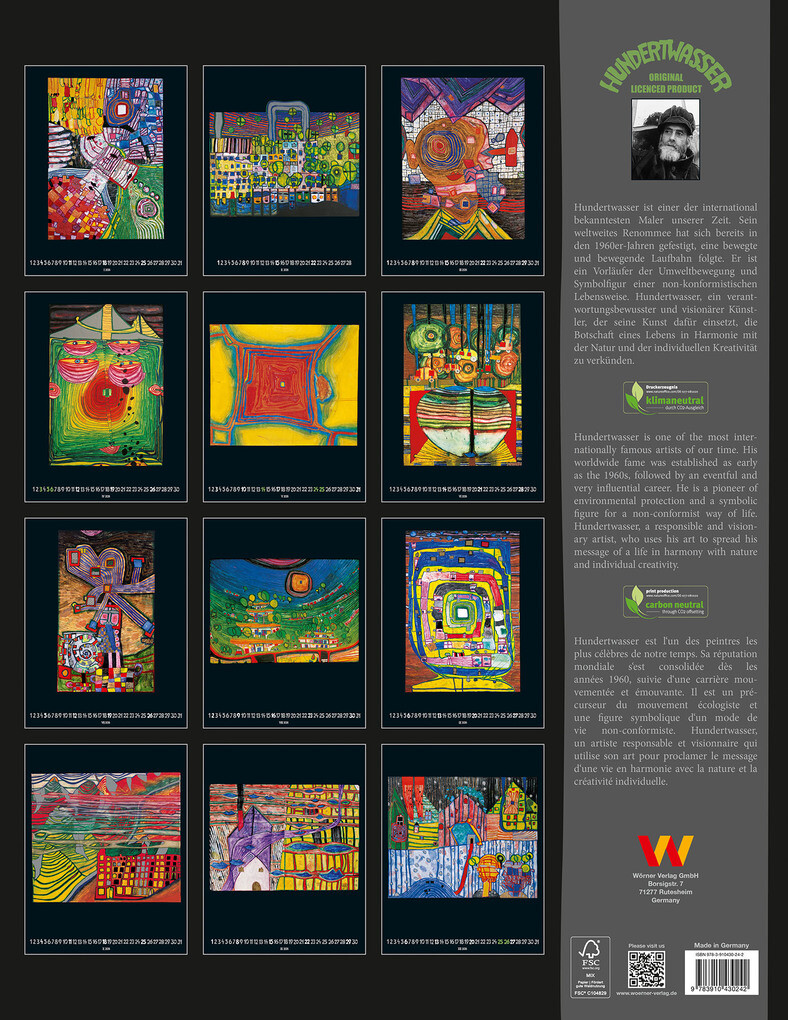Weitere Ansicht: Hundertwasser Art Calendar 2026 | Glarus/CH Namida AG