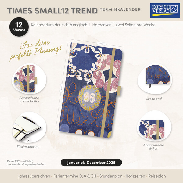 Weitere Ansicht: Buchkalender Times Small12 Trend Hilma af Klint 2026