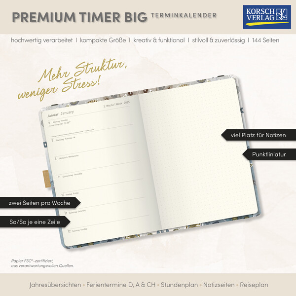 Weitere Ansicht: Premium Timer Big "Floral Collage" 2026 | Essoldo Design