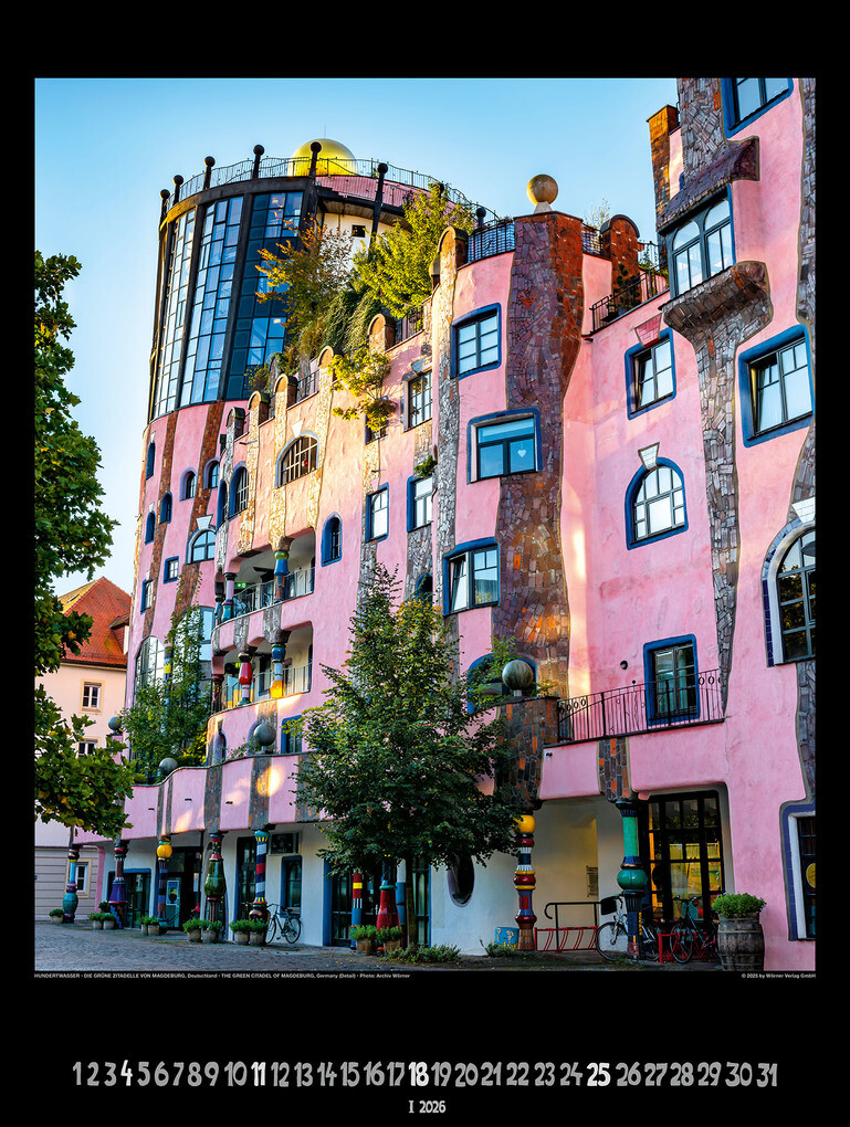 Weitere Ansicht: Großer Hundertwasser Architektur Kalender 2026 | Glarus/CH Namida AG