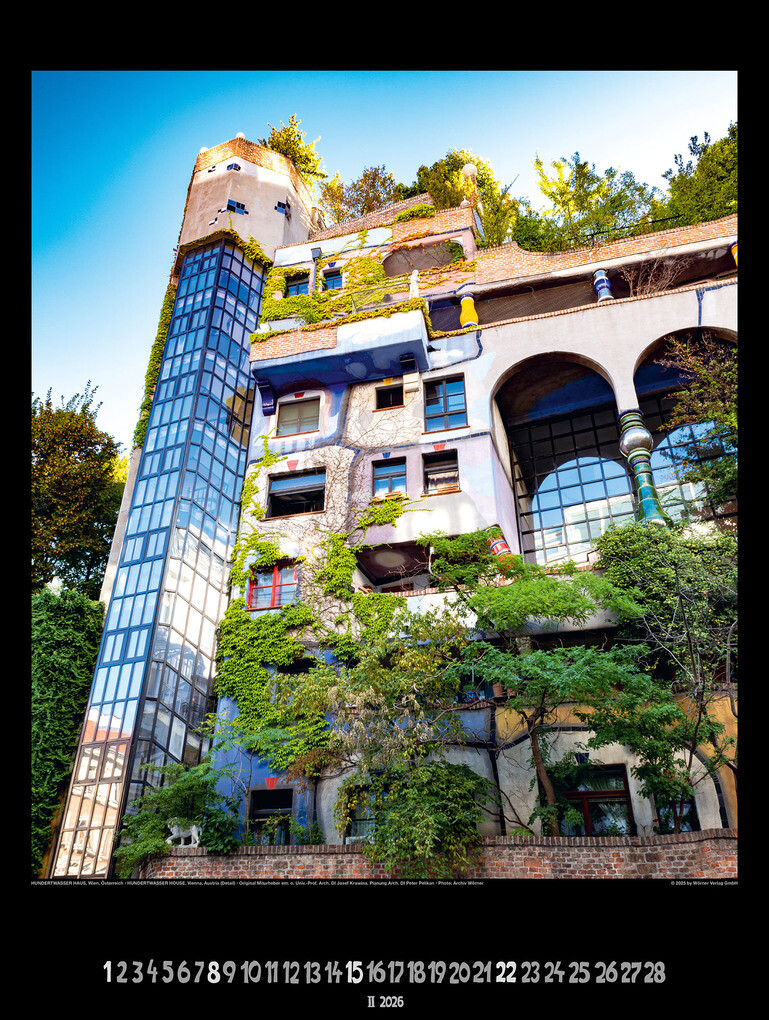 Weitere Ansicht: Großer Hundertwasser Architektur Kalender 2026 | Glarus/CH Namida AG