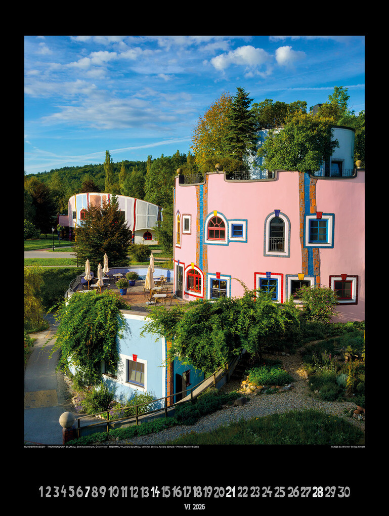 Weitere Ansicht: Großer Hundertwasser Architektur Kalender 2026 | Glarus/CH Namida AG