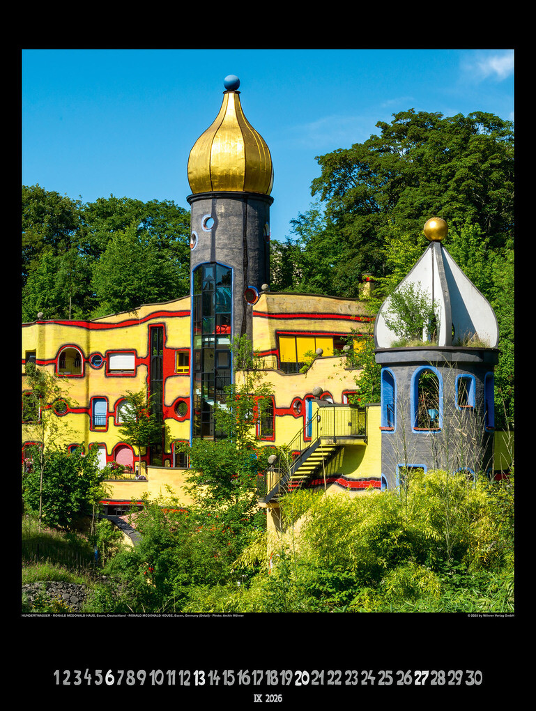 Weitere Ansicht: Großer Hundertwasser Architektur Kalender 2026 | Glarus/CH Namida AG