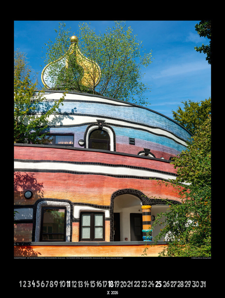 Weitere Ansicht: Großer Hundertwasser Architektur Kalender 2026 | Glarus/CH Namida AG