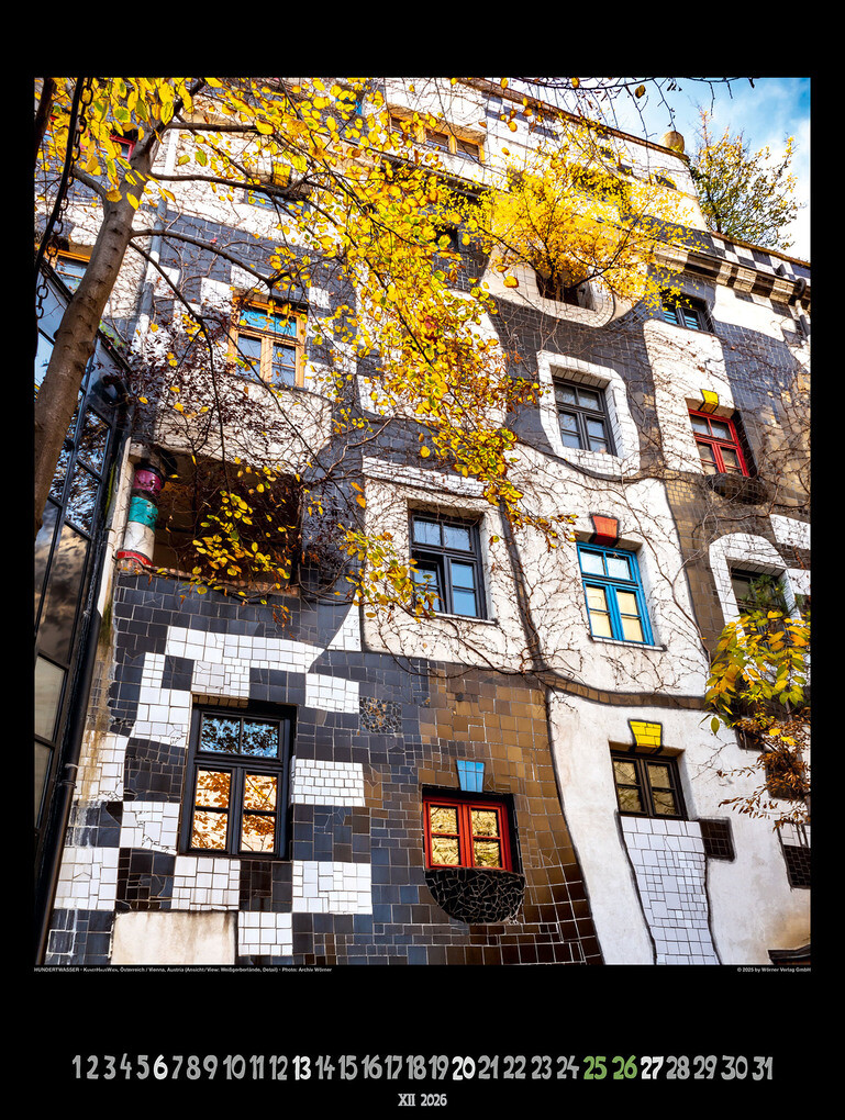 Weitere Ansicht: Großer Hundertwasser Architektur Kalender 2026 | Glarus/CH Namida AG