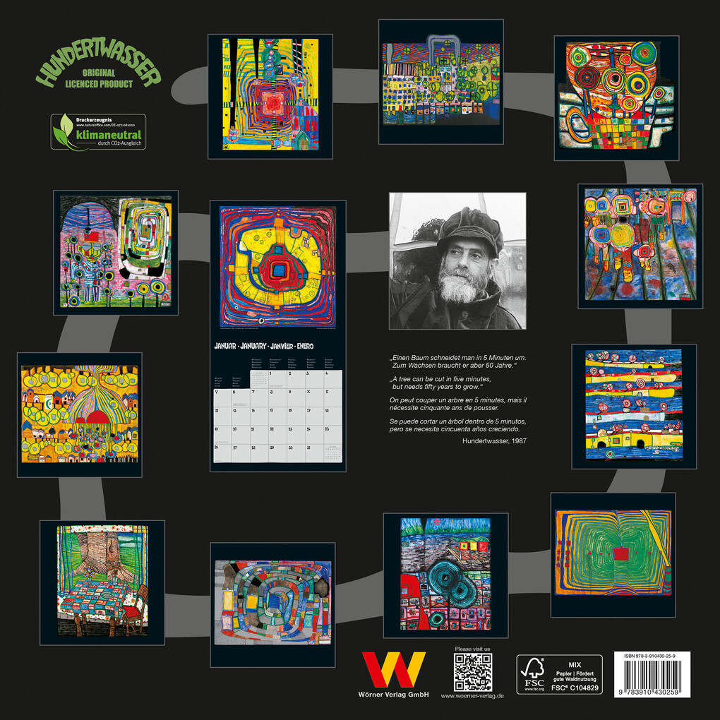 Weitere Ansicht: Hundertwasser Broschürenkalender Art 2026 | Glarus/CH Namida AG