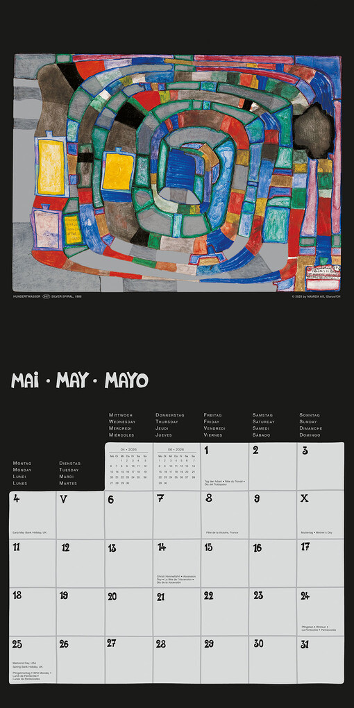 Weitere Ansicht: Hundertwasser Broschürenkalender Art 2026 | Glarus/CH Namida AG