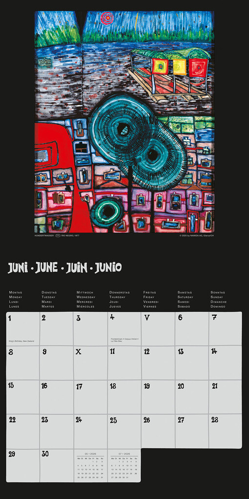 Weitere Ansicht: Hundertwasser Broschürenkalender Art 2026 | Glarus/CH Namida AG