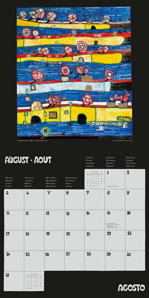 Weitere Ansicht: Hundertwasser Broschürenkalender Art 2026 | Glarus/CH Namida AG