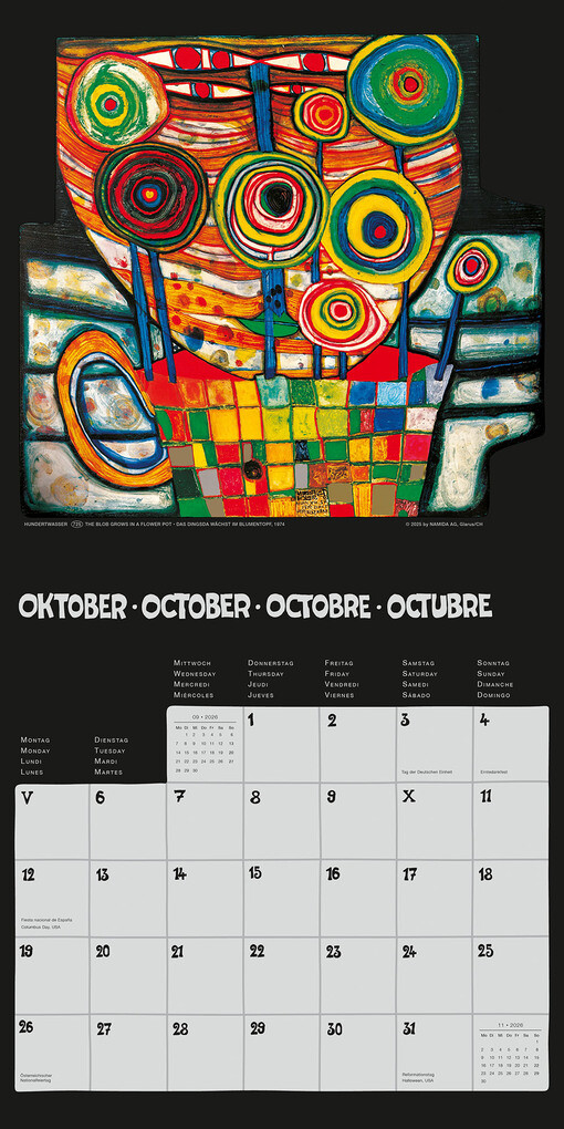 Weitere Ansicht: Hundertwasser Broschürenkalender Art 2026 | Glarus/CH Namida AG