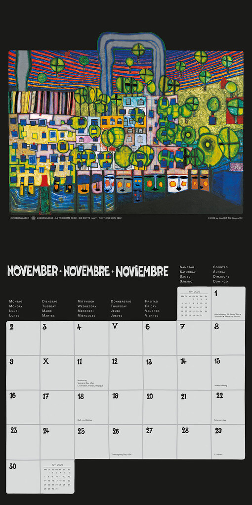 Weitere Ansicht: Hundertwasser Broschürenkalender Art 2026 | Glarus/CH Namida AG