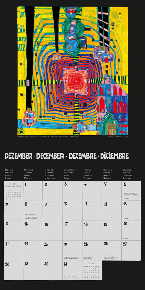 Weitere Ansicht: Hundertwasser Broschürenkalender Art 2026 | Glarus/CH Namida AG