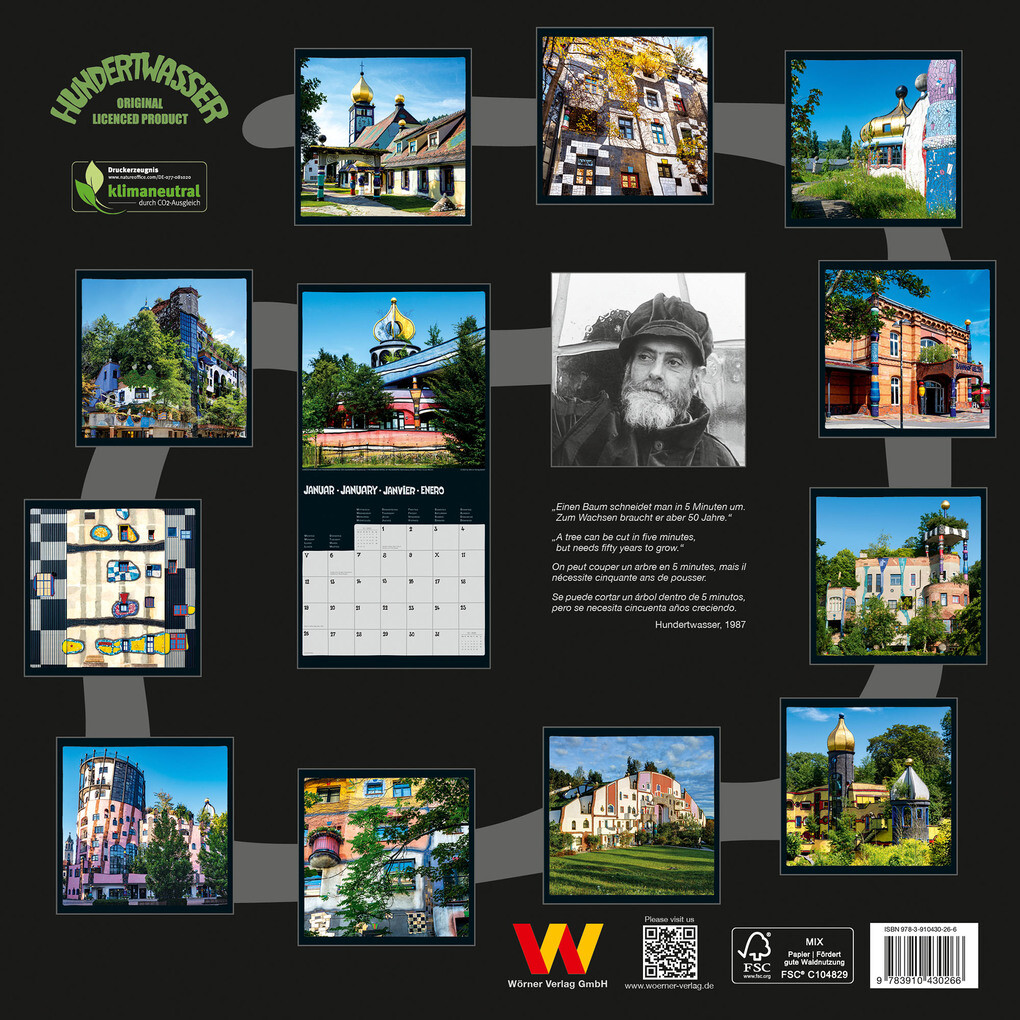 Weitere Ansicht: Hundertwasser Broschürenkalender Architektur 2026 | Glarus/CH Namida AG