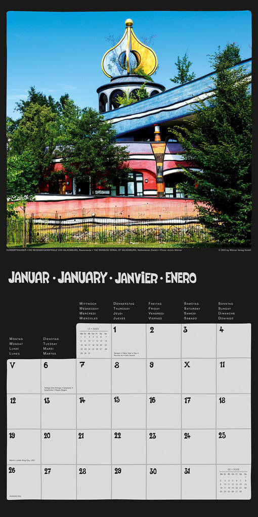 Weitere Ansicht: Hundertwasser Broschürenkalender Architektur 2026 | Glarus/CH Namida AG