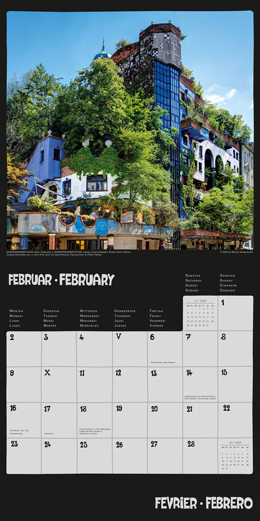 Weitere Ansicht: Hundertwasser Broschürenkalender Architektur 2026 | Glarus/CH Namida AG