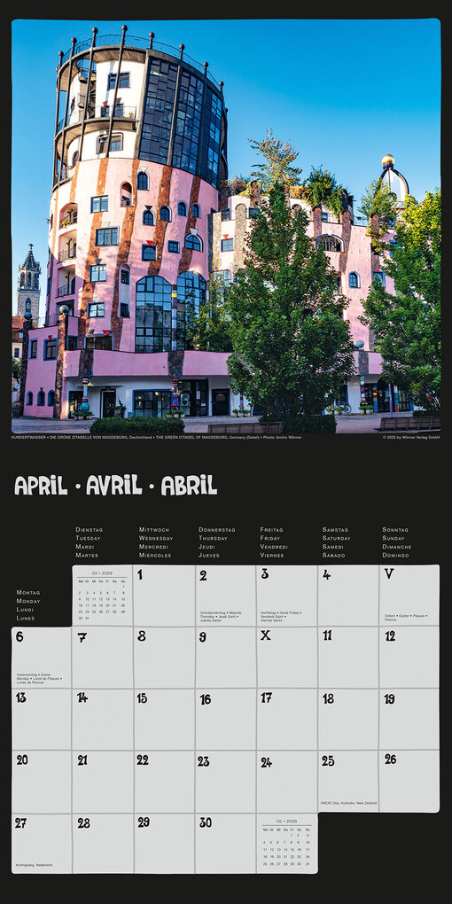 Weitere Ansicht: Hundertwasser Broschürenkalender Architektur 2026 | Glarus/CH Namida AG