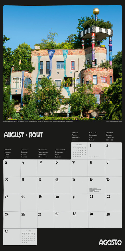 Weitere Ansicht: Hundertwasser Broschürenkalender Architektur 2026 | Glarus/CH Namida AG