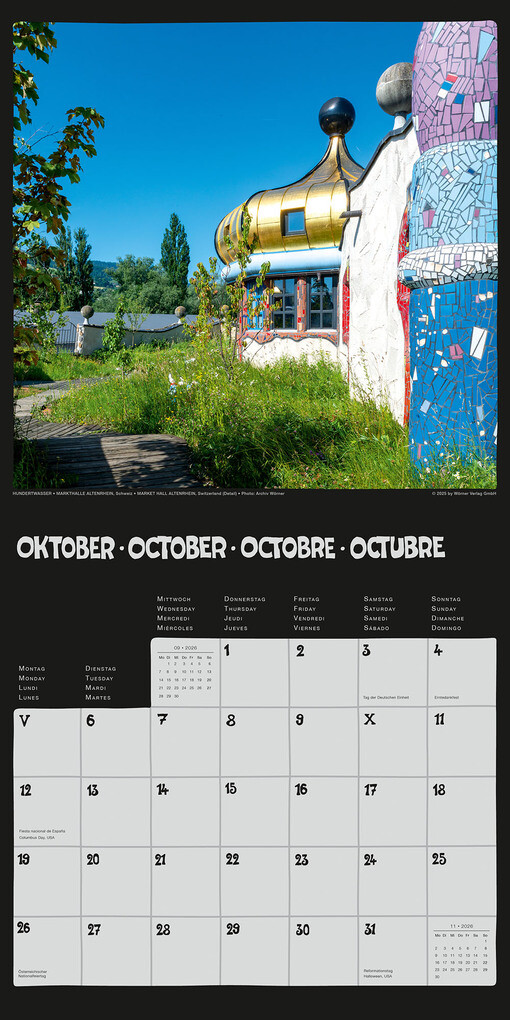 Weitere Ansicht: Hundertwasser Broschürenkalender Architektur 2026 | Glarus/CH Namida AG