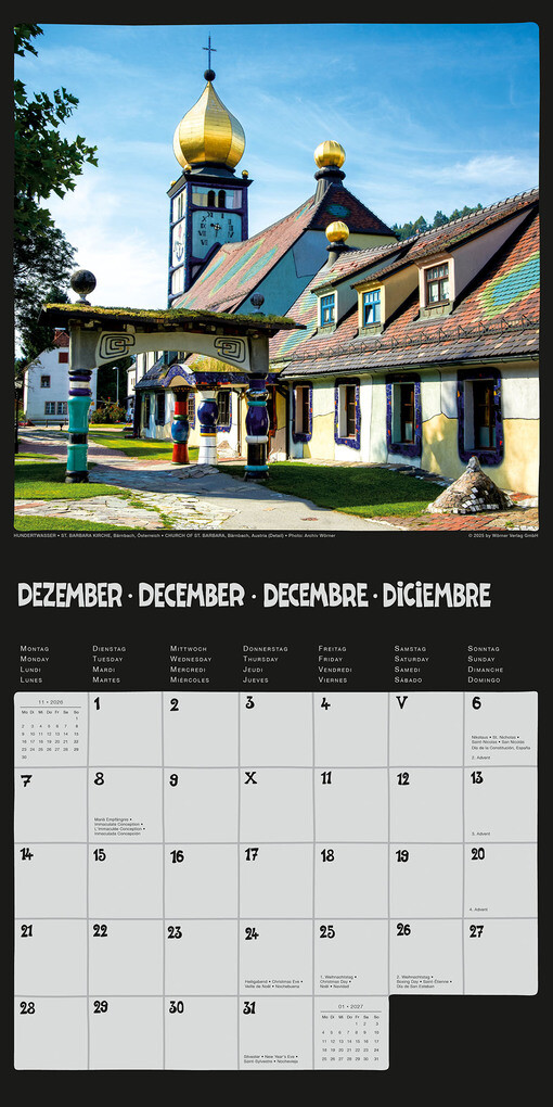Weitere Ansicht: Hundertwasser Broschürenkalender Architektur 2026 | Glarus/CH Namida AG