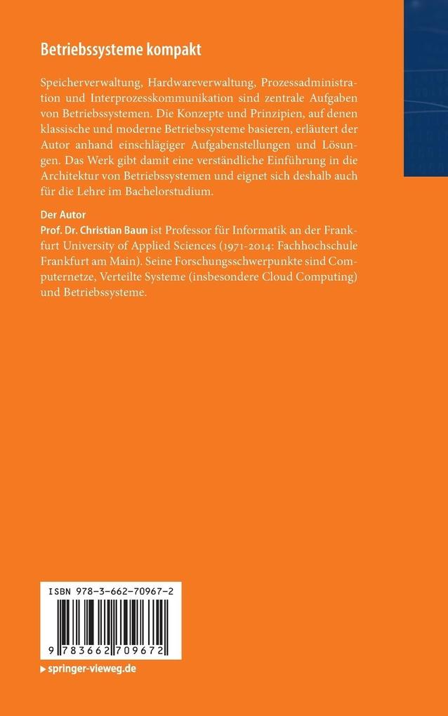 Weitere Ansicht: Betriebssysteme kompakt | Christian Baun