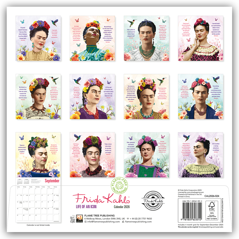 Weitere Ansicht: Frida Kahlo: Life of an Icon Wall Calendar 2026 (Art Calendar) | Flame Tree Publishing