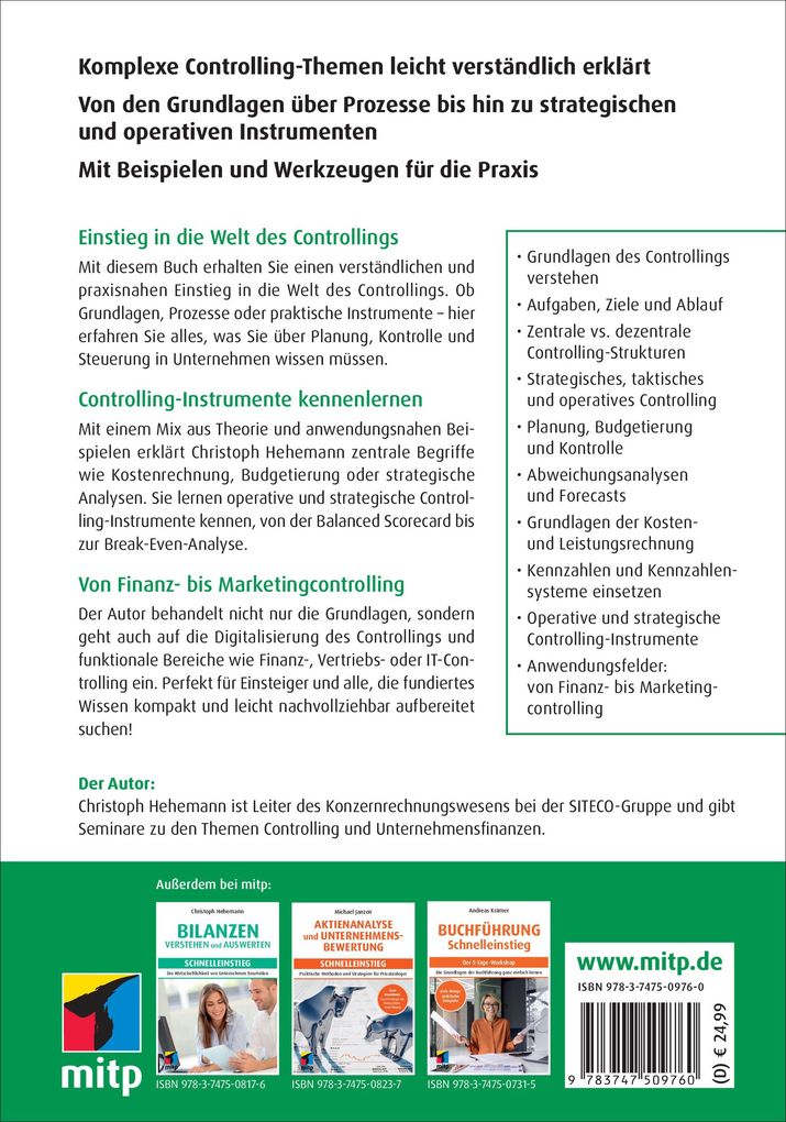 Weitere Ansicht: Controlling - Der schnelle Einstieg | Christoph Hehemann
