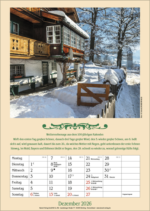 Weitere Ansicht: Landleben mit Hundertjährigem Kalender 2026