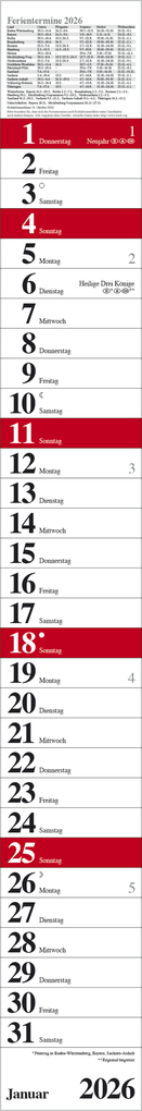 Weitere Ansicht: Streifenplaner Praktika Rot 2026