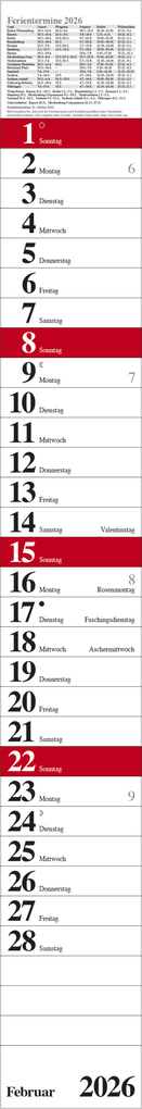 Weitere Ansicht: Streifenplaner Praktika Rot 2026