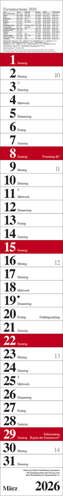 Weitere Ansicht: Streifenplaner Praktika Rot 2026