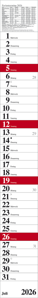 Weitere Ansicht: Streifenplaner Praktika Rot 2026