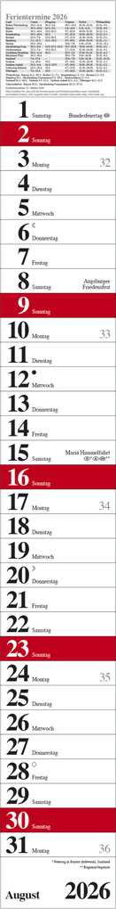 Weitere Ansicht: Streifenplaner Praktika Rot 2026