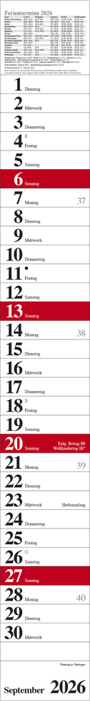 Weitere Ansicht: Streifenplaner Praktika Rot 2026