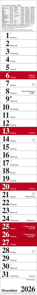 Weitere Ansicht: Streifenplaner Praktika Rot 2026