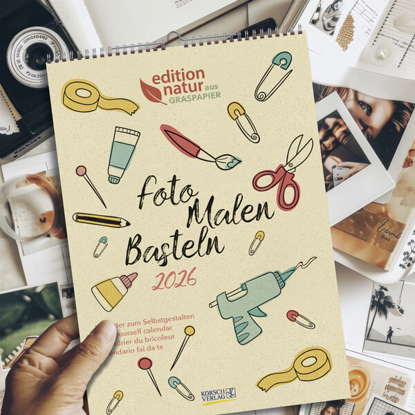 Weitere Ansicht: Foto-Malen-Basteln Bastelkalender A4 Graspapier 2026