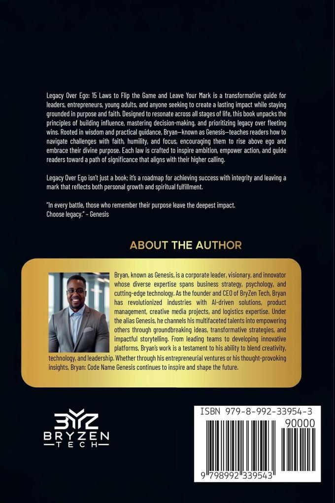 Weitere Ansicht: Legacy Over Ego | Bryan Code Name Genesis