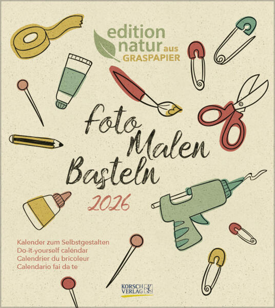 Produktbild: Foto-Malen-Basteln Bastelkalender Graspapier 2026