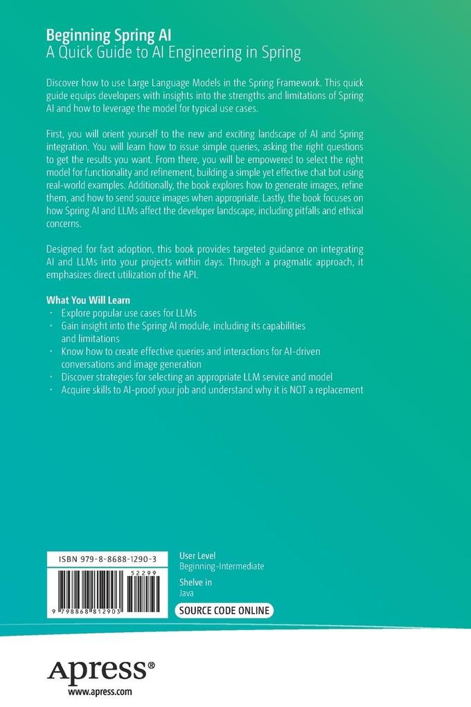 Weitere Ansicht: Beginning Spring AI | Andrew Lombardi, Joseph Ottinger