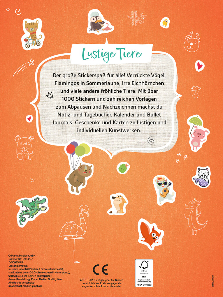 Weitere Ansicht: Stickerbuch Lustige Tiere I Über 1000 Sticker