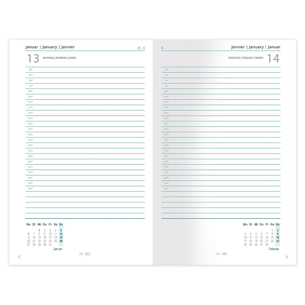 Weitere Ansicht: Buchkalender-Set: Buchkalender & Wochenplaner 2026 schwarz