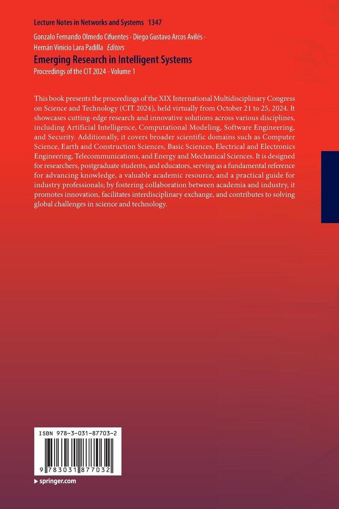 Weitere Ansicht: Emerging Research in Intelligent Systems