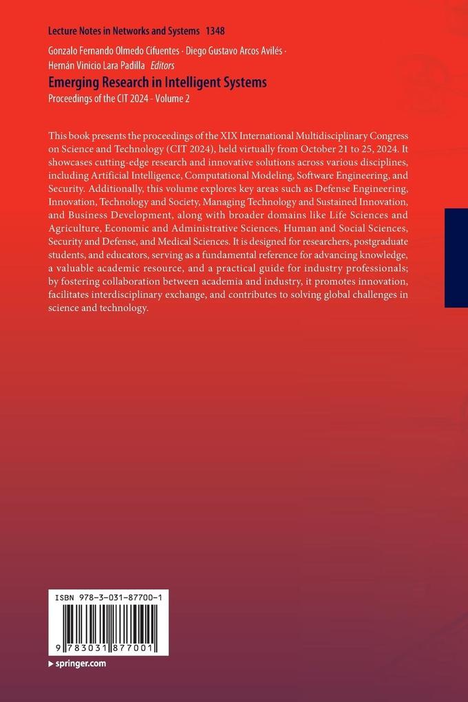 Weitere Ansicht: Emerging Research in Intelligent Systems