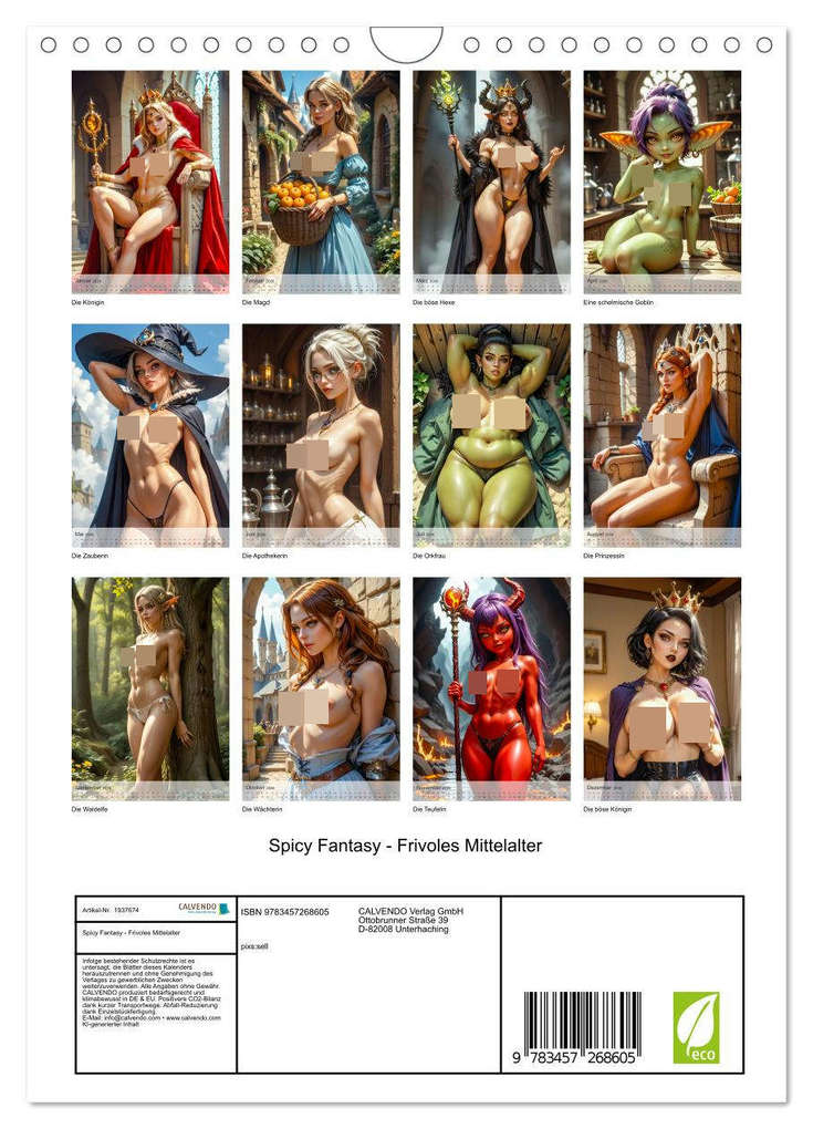 Weitere Ansicht: Spicy Fantasy - Frivoles Mittelalter (Wandkalender 2026 DIN A4 hoch), CALVENDO Monatskalender | Sell Pixs:Sell, pixs:sell pixs:sell, Calvendo, pixs:sell