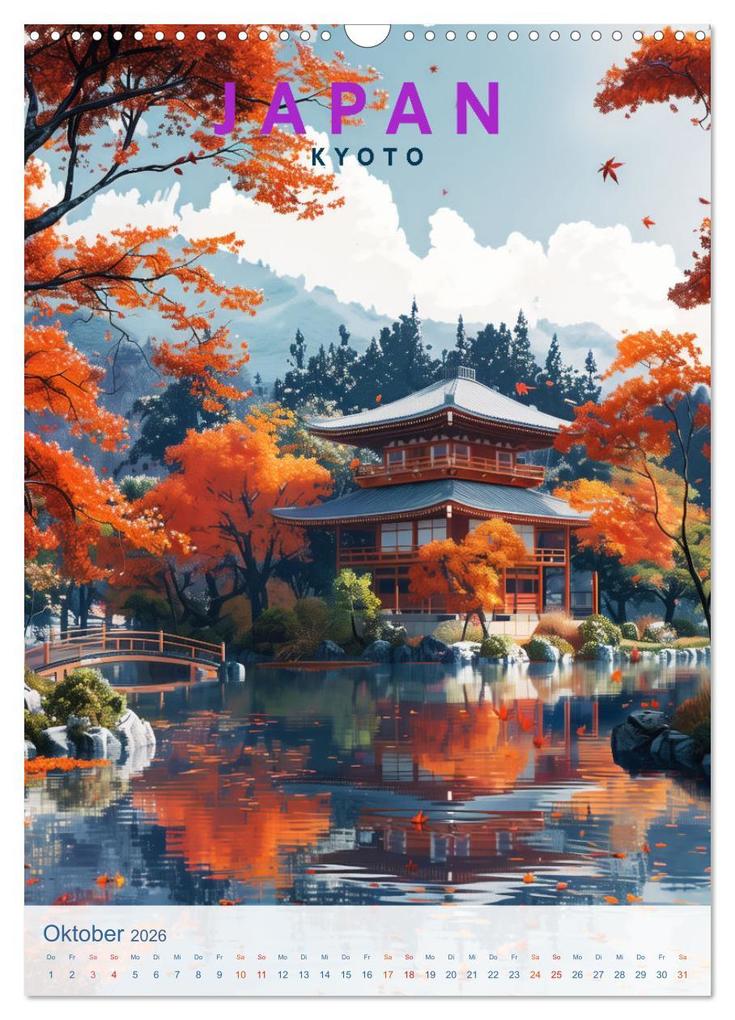 Weitere Ansicht: Japan - Old School Poster Style (Wandkalender 2026 DIN A3 hoch), CALVENDO Monatskalender | Val Thoermer, Calvendo