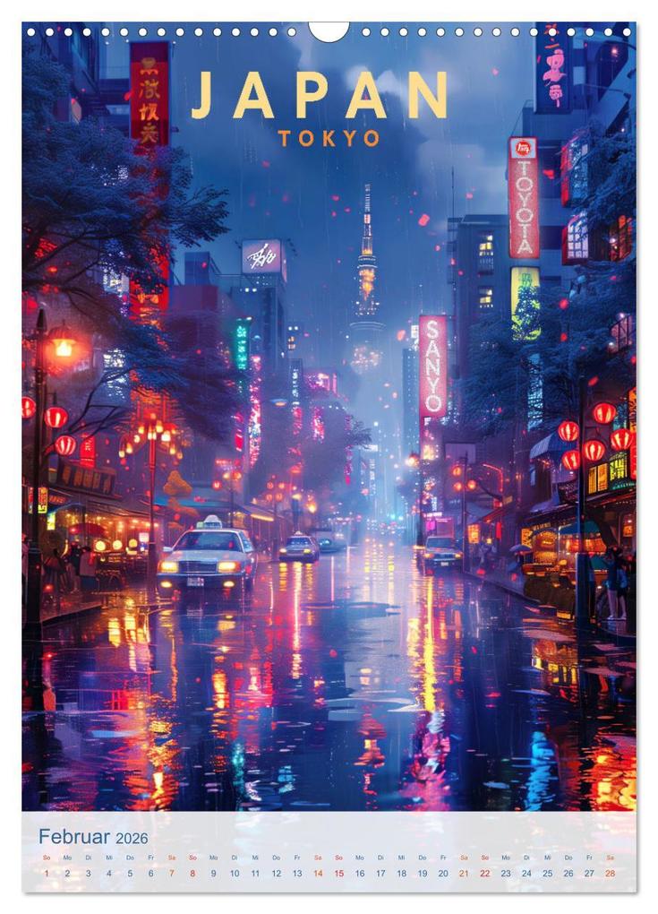 Weitere Ansicht: Japan - Old School Poster Style (Wandkalender 2026 DIN A3 hoch), CALVENDO Monatskalender | Val Thoermer, Calvendo